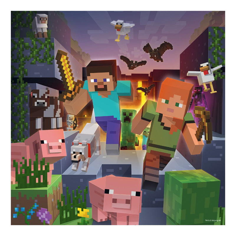 Minecraft Biomes 3x 49 Piece Jigsaw Puzzle - Image