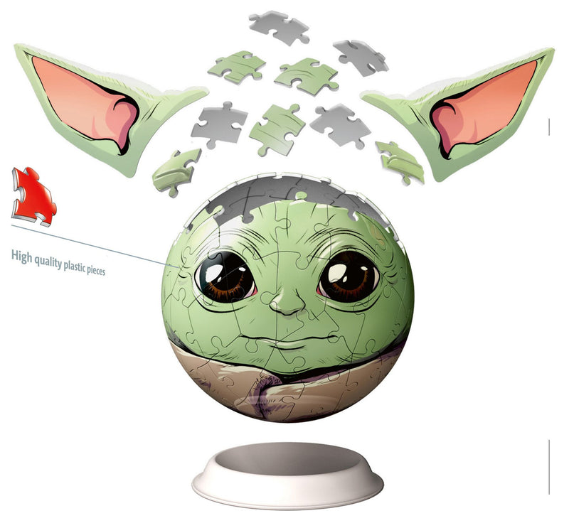 Star Wars Grogu with Ears 72 Piece 3D Puzzle Ball - Image
