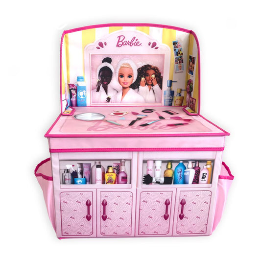 Barbie 2 in 1 Foldable Role Play Vanity Storage - Image