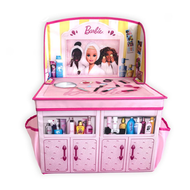 Barbie 2 in 1 Foldable Role Play Vanity Storage - Image