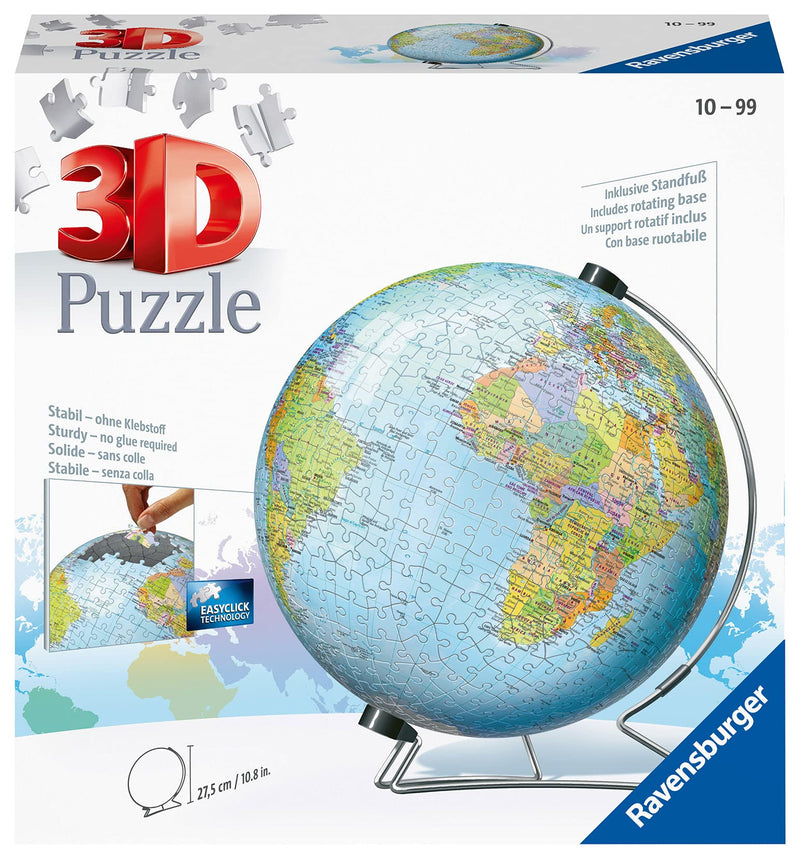 The World On V-Stand Globe 540 Piece 3D Puzzle