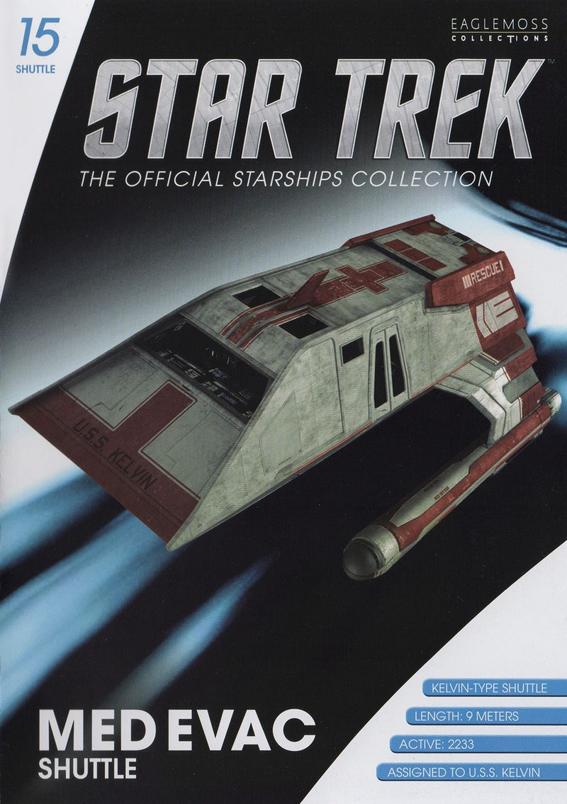 Kelvin-Type Med Evac Shuttle Model Diecast Shuttlecraft Ship (Eaglemoss / Star Trek), rear view