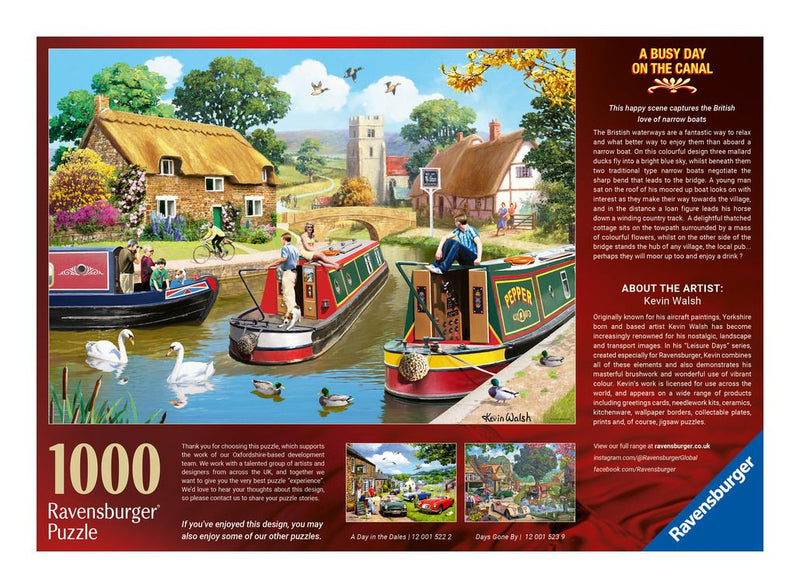 A Busy Day On The Canal 1000 Piece Jigsaw Puzzle - Image