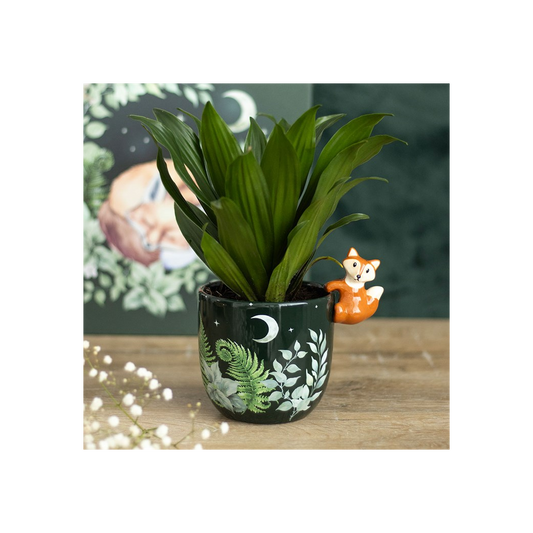 Green Forest Plant Pot with Fox