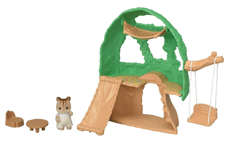 Sylvanian Families Baby Tree House Toy Playset for Ages 3 and Up, side angle