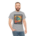 'Phonosaurus' Men's Vinyl T-Shirt, close-up detail