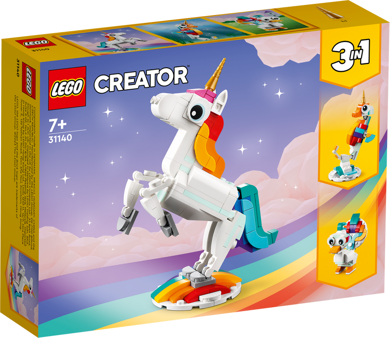 Lego Creator 3 in 1 31140 Magical Unicorn Playset for Ages 7 and Up collectible from Curious Minds