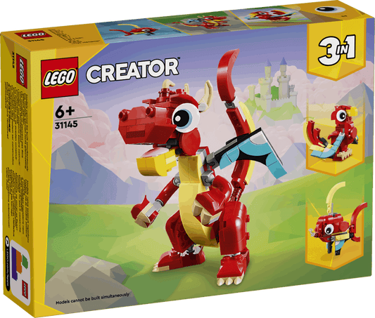 Lego Creator 3 in 1 31145 Red Dragon Buildable Playset for Ages 6 & Up collectible from Curious Minds