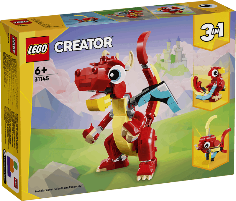 Lego Creator 3 in 1 31145 Red Dragon Buildable Playset for Ages 6 & Up collectible from Curious Minds