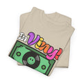 'In Vinyl We Trust' Men's T-Shirt, size reference