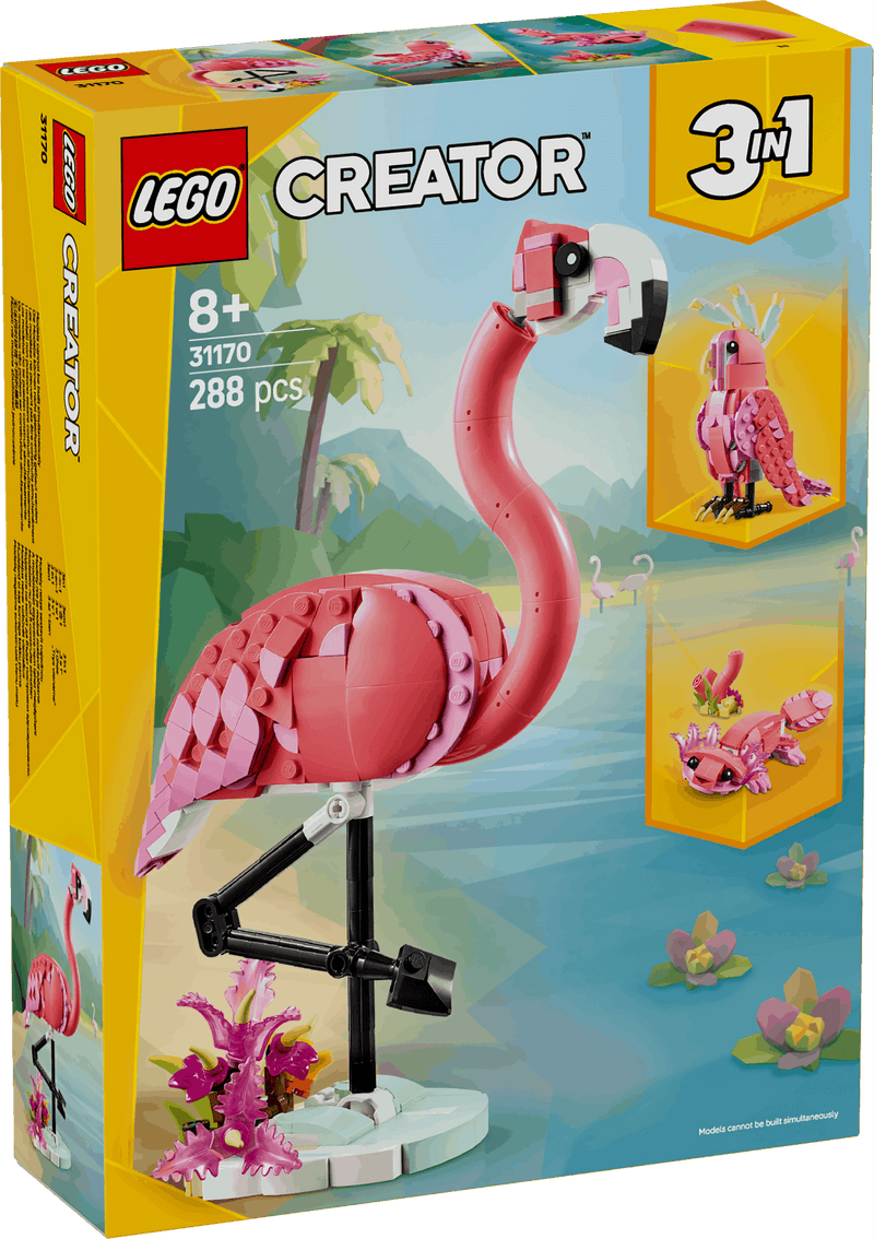Lego Creator 3 in 1 31170 Wild Animals: Pink Flamingo for Ages 8 & Up, size reference