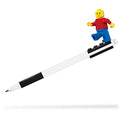 LEGO Black Gel Pens with Minifigure, close-up detail