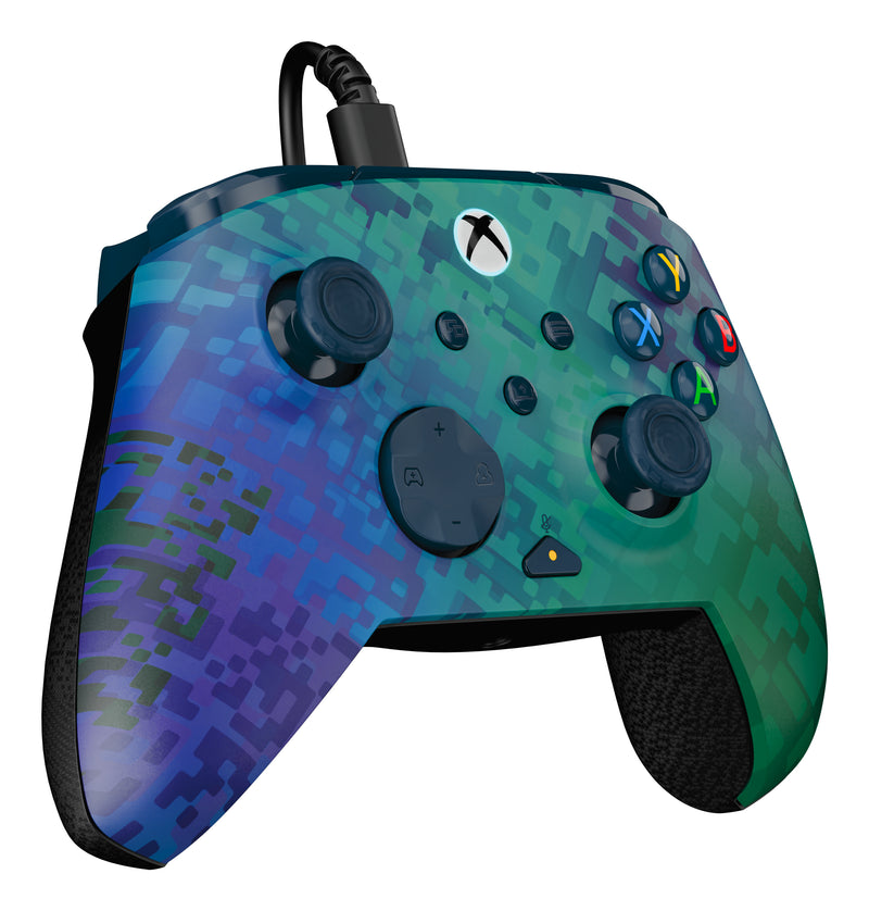 Turtle Beach Rematch Advanced Wired Controller Glitch Green for Xbox Series X side angle