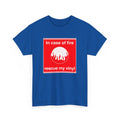 'In Case of Fire, Save My Vinyl' T-Shirt, close-up detail