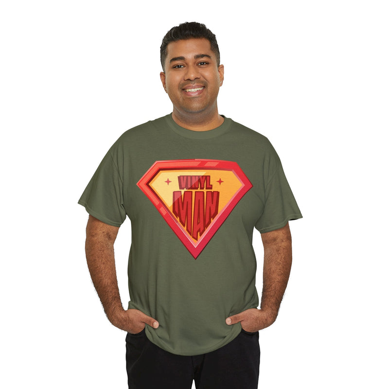 'Vinyl Man' Men's Superhero T-Shirt, product detail