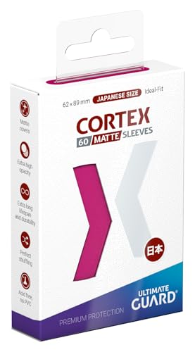 Ultimate Guard Cortex Sleeves Matte Pink Japanese Size 60, close-up detail