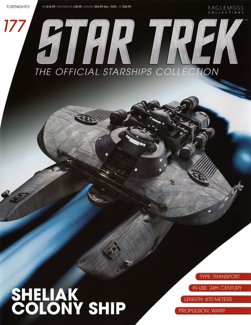 Sheliak Colony Ship Ship Model Die Cast Starship STDC177 (Eaglemoss / Star Trek), in display