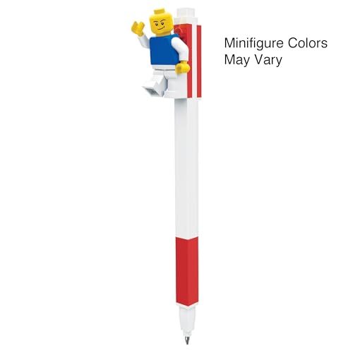 LEGO Red Gel Pens with Minifigure, close-up detail