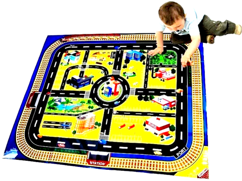 Giant City Playmat Road Train Layout Car Mat Boys Toy Playmat Kids City Playmat collectible from U&C Solutions Ltd
