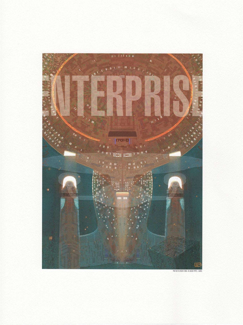 ✨ RARE PRINT: Enterprise-D Print by William Budge (Eaglemoss/Hero Collector) SPECIAL ISSUE #1, side angle