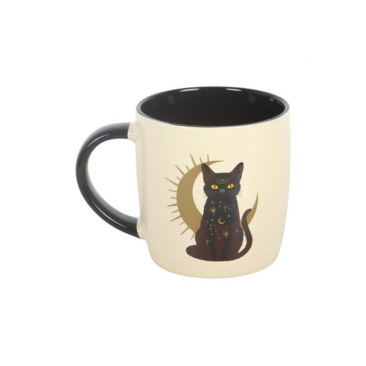Sitting Magick Black Cat Mug, alternate view
