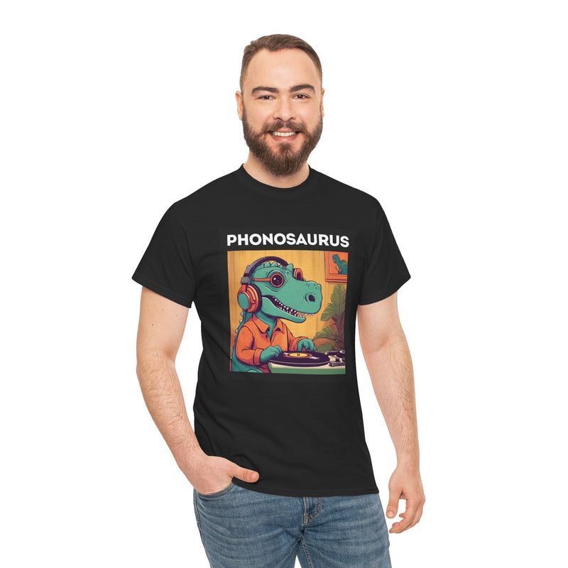 'Phonosaurus' Men's Vinyl T-Shirt, alternate view