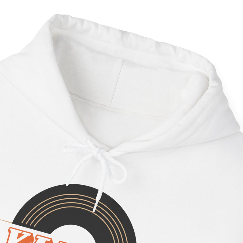 Vinyl Record Logo Men's Hoodie, size reference