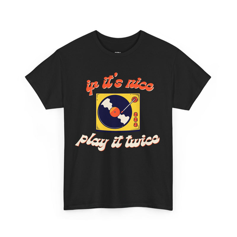 'If It’s Nice, Play It Twice' Vinyl T-Shirt, additional view