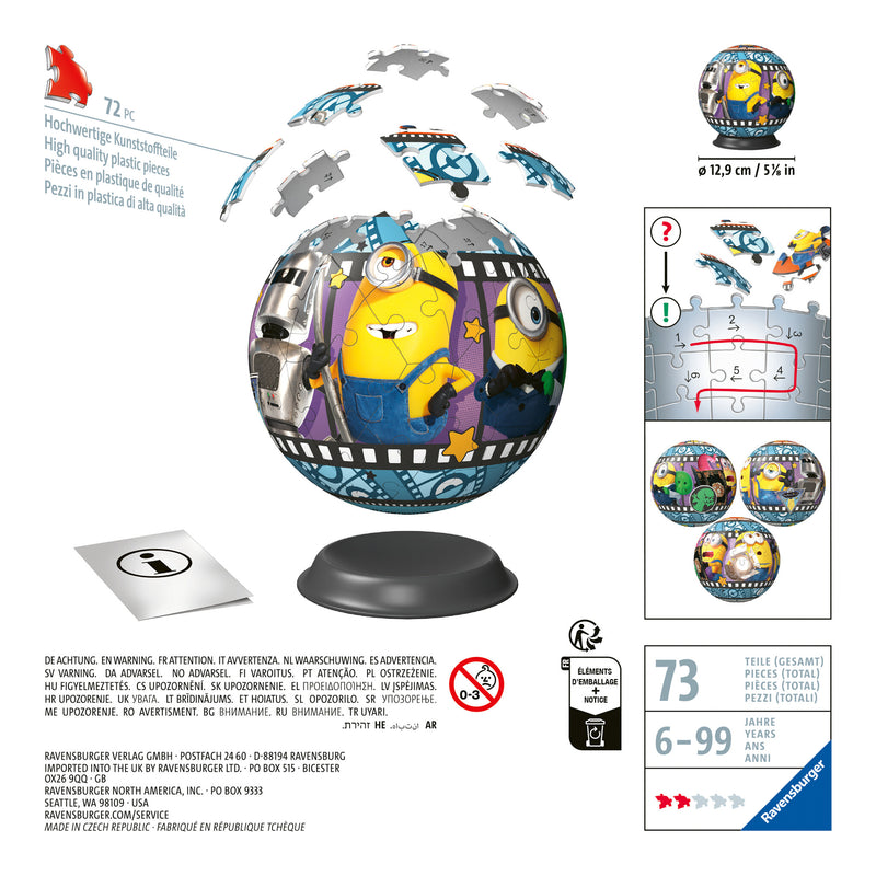 Minions 3 72 Piece 3D Puzzle Ball
