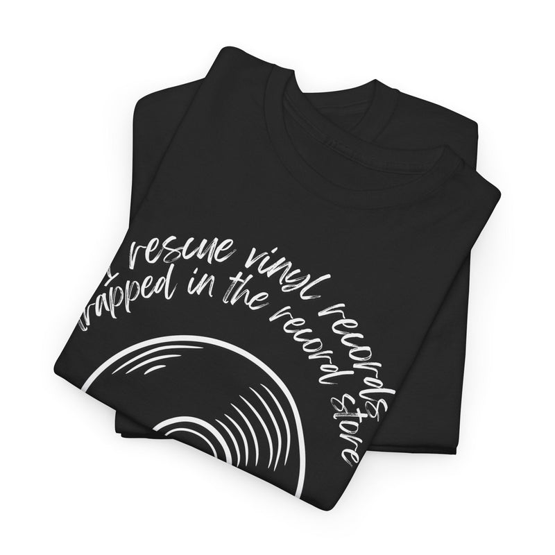 'I'm Not a Hoarder, I'm a Hero' Men's Vinyl T-Shirt, side angle