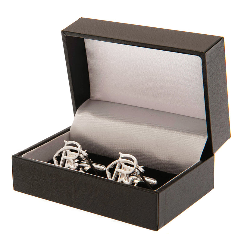 Rangers FC Sterling Silver Scroll Crest Cufflinks, alternate view