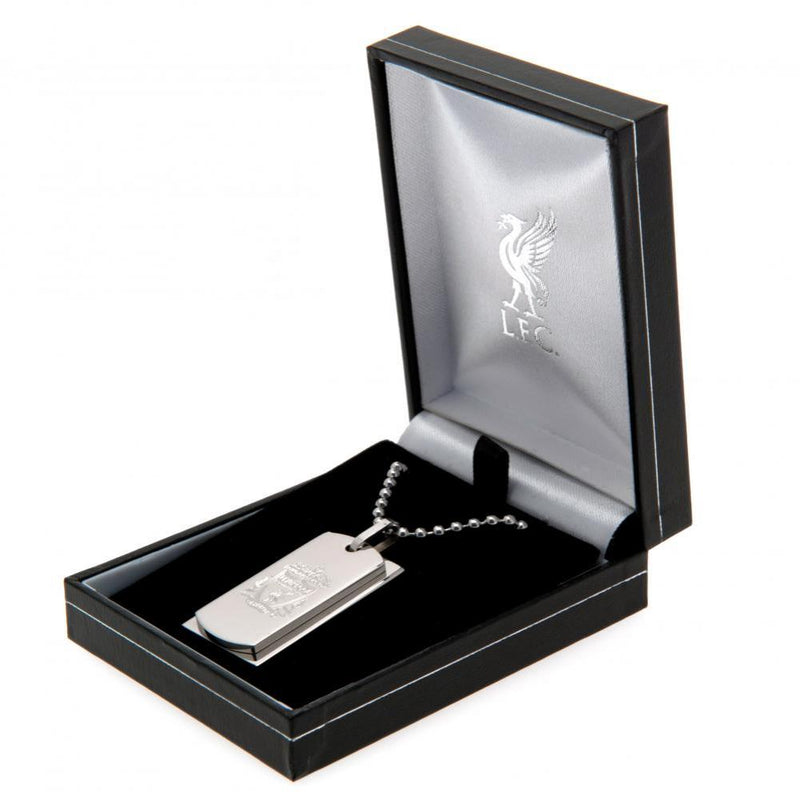 Liverpool FC Double Dog Tag & Chain, side angle