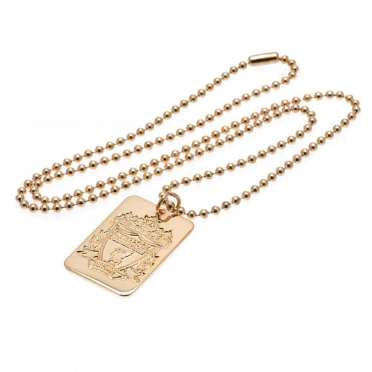 Liverpool FC Gold Plated Dog Tag & Chain, alternate view