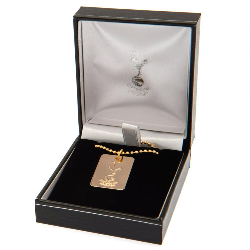 Tottenham Hotspur FC Gold Plated Dog Tag & Chain, side angle
