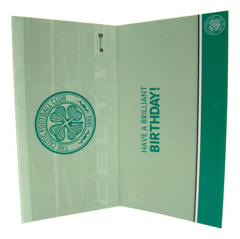 Celtic FC Huddle Birthday Card, side angle