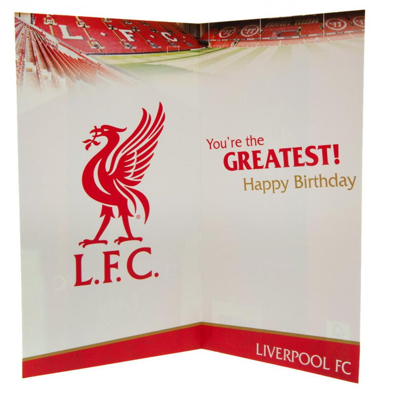 Liverpool FC No. 1 Dad Birthday Card, side angle