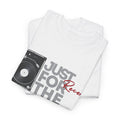 'Just for the Record' Men's Vinyl T-Shirt, size reference