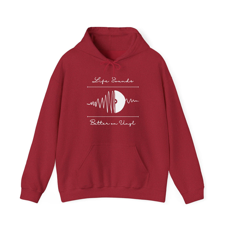 'Life Sounds Better on Vinyl' Men's Hoodie, side angle