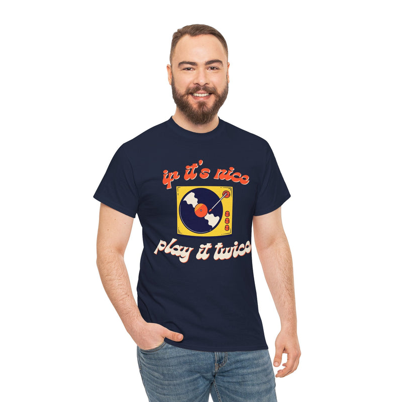 'If It’s Nice, Play It Twice' Vinyl T-Shirt, additional view