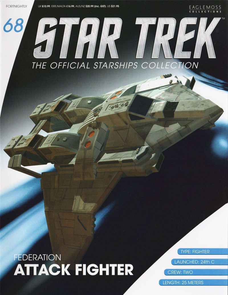 / #68 Federation Attack Fighter Diecast Model Ship Window Boxed (Star Trek / Eaglemoss), alternate view