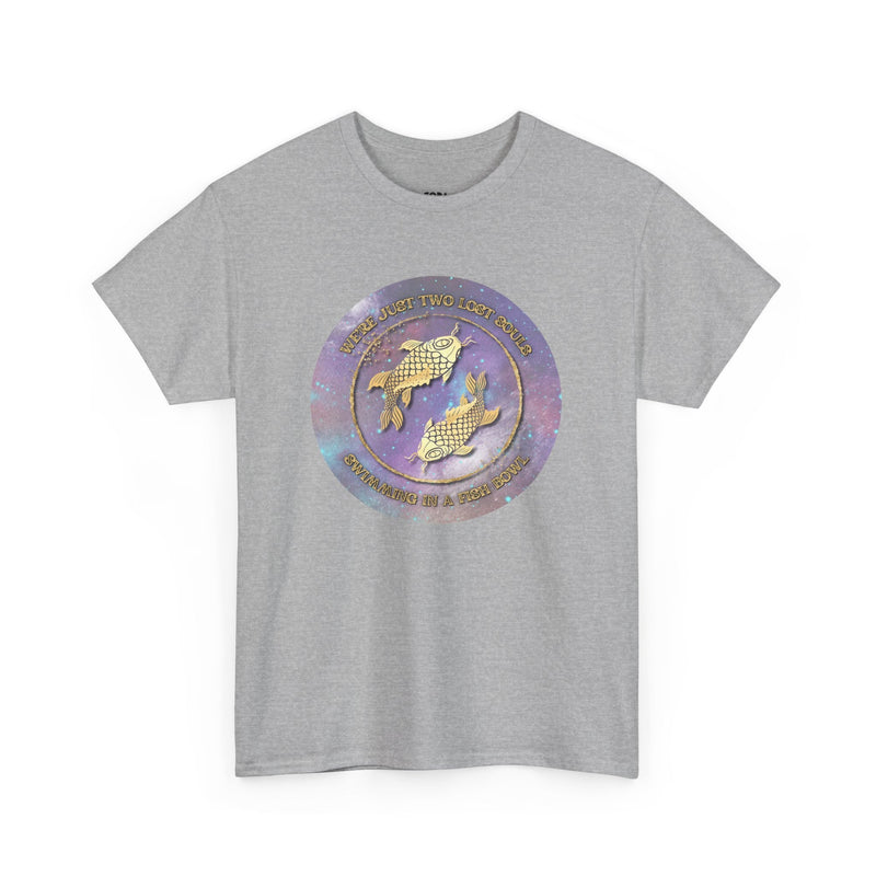 'Lost Souls' Celestial Fish Lyric T-Shirt, in display