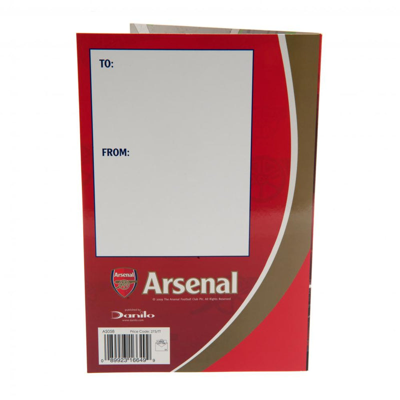 Arsenal FC Pop-Up Birthday Card, side angle