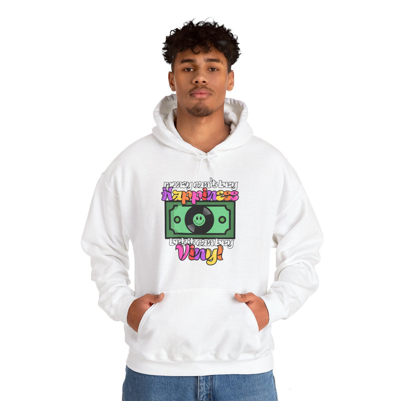 'Money Can't Buy Happiness, But It Can Buy Vinyl' Men's Hoodie, product detail