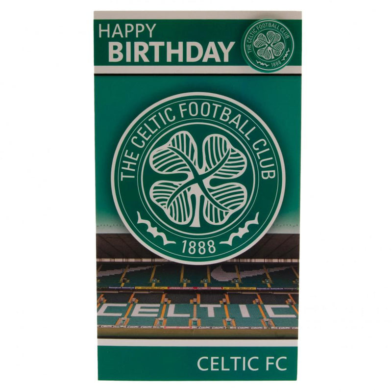 Celtic FC Birthday Card & Badge, close-up detail