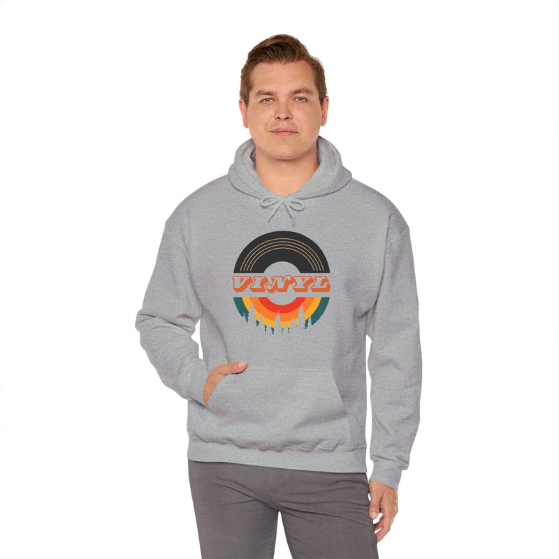 Vinyl Record Logo Men's Hoodie, side angle