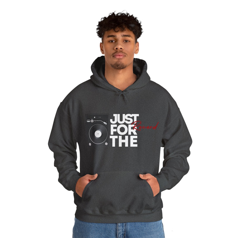 'Just for the Record' Men's Hoodie, packaging shot