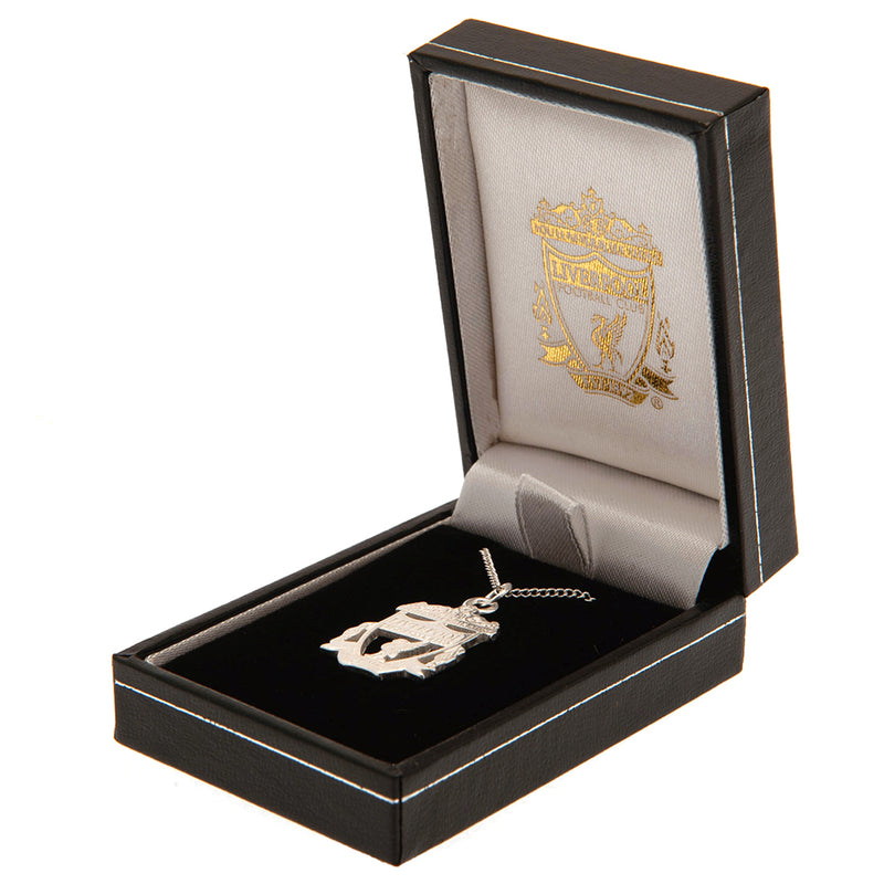 Liverpool FC Sterling Silver Pendant & Chain Large, side angle