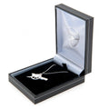 Arsenal FC Sterling Silver Pendant & Chain GN, side angle