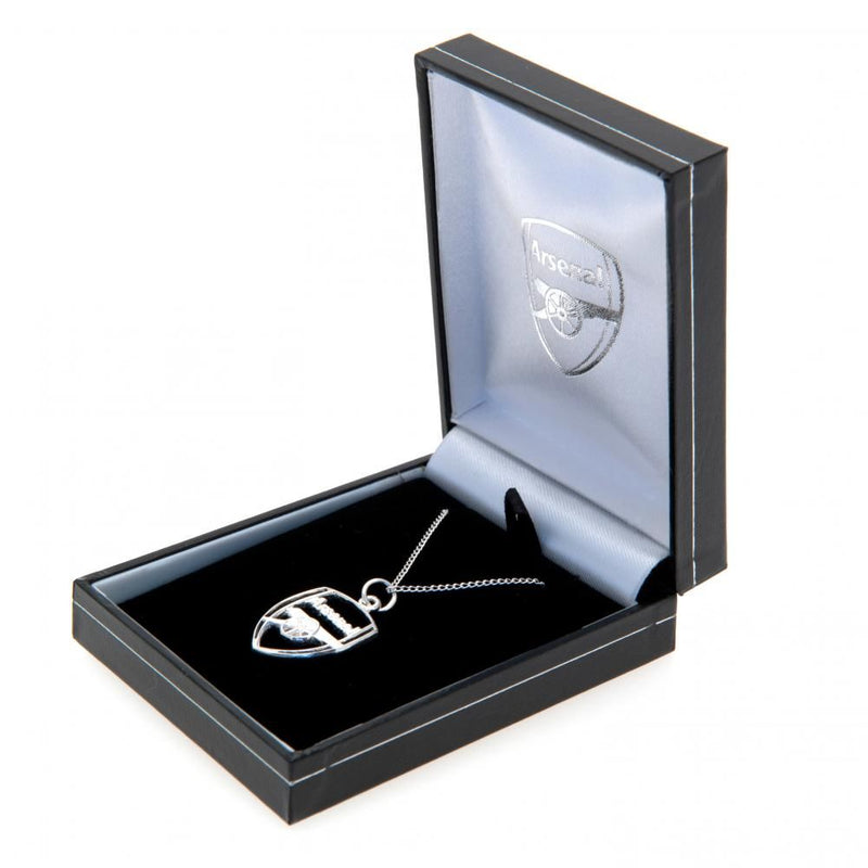 Arsenal FC Sterling Silver Pendant & Chain CR, side angle