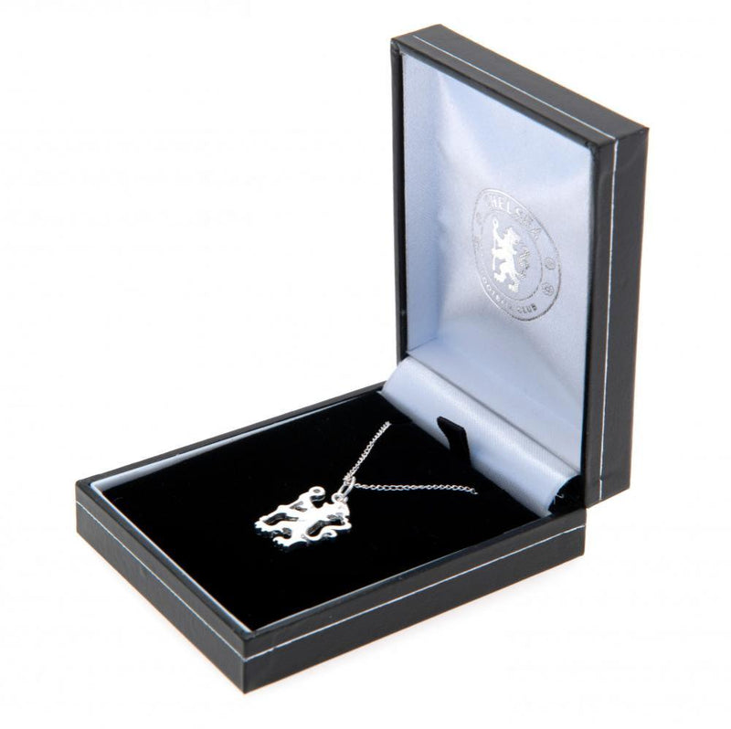 Chelsea FC Sterling Silver Pendant & Chain LN, side angle